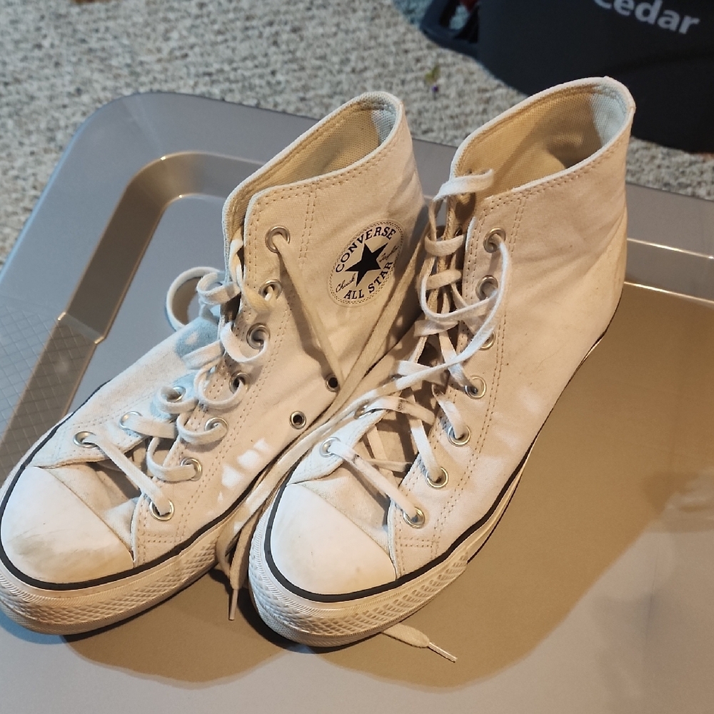 Converse Cream High-Top Sneakers